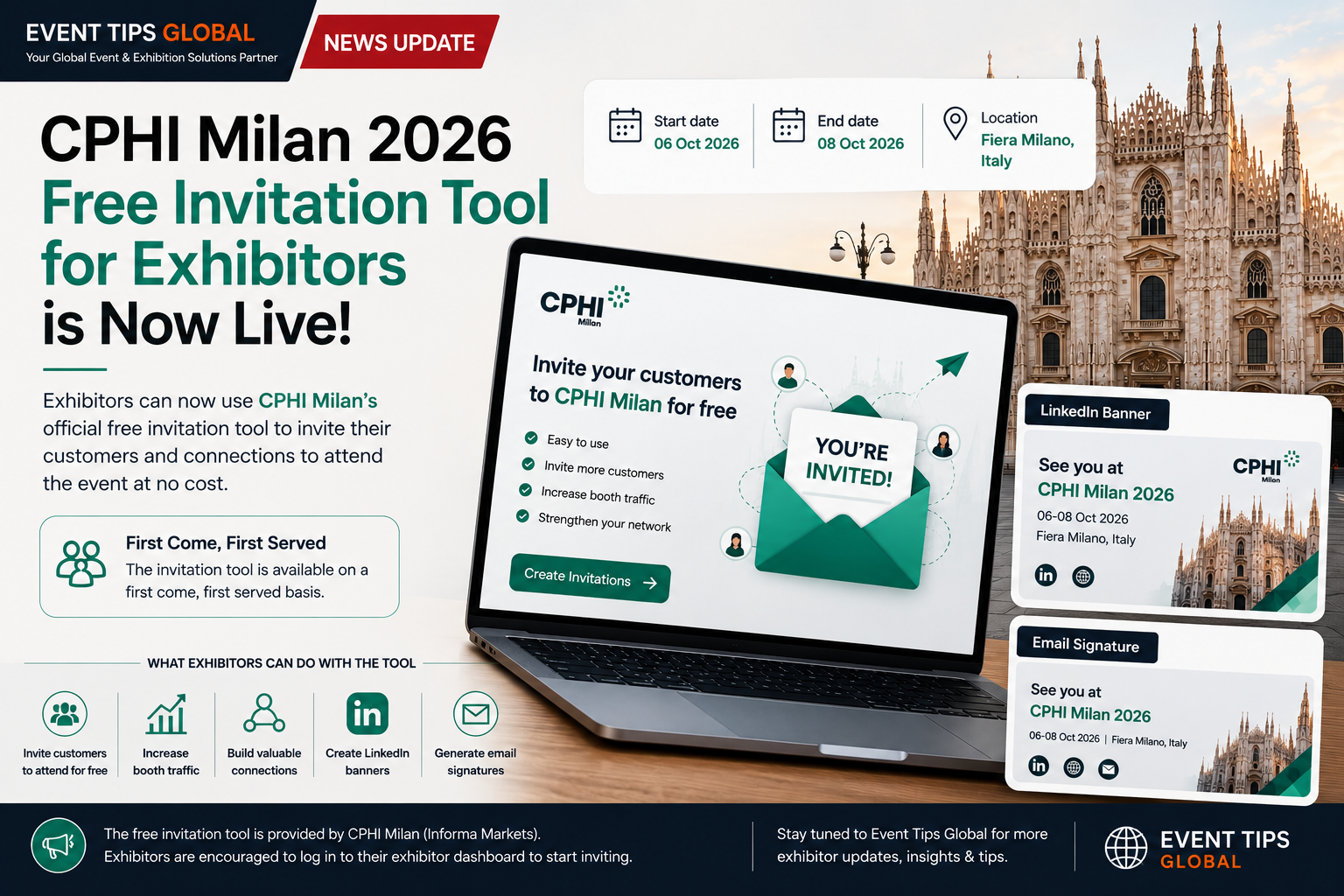 CPHI Milan 2026 invitation tool