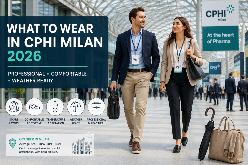 What to Wear in CPHI Milan 2026
Professional • Comfortable • Weather Ready
