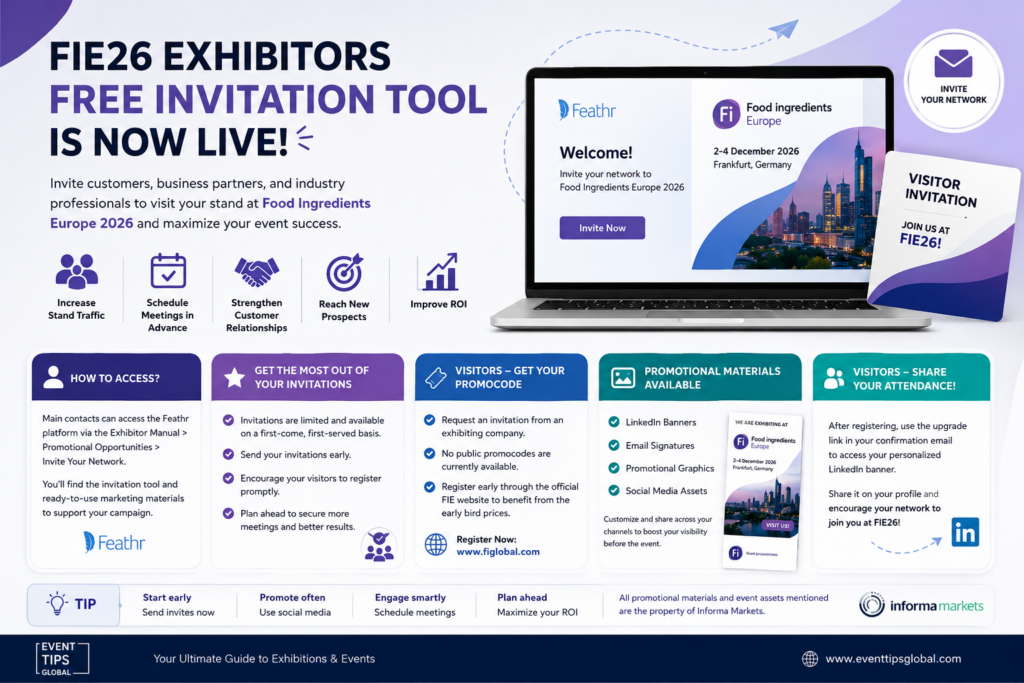 FIE26 Exhibitors free invitation tool is now live!